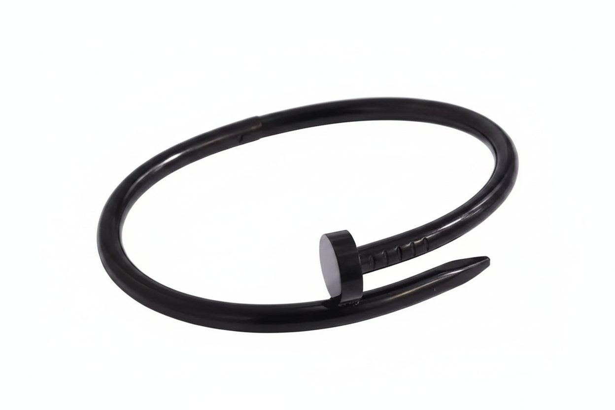 Black Nail Bangle Bracelet | Black PVD | 304 Stainless Steel