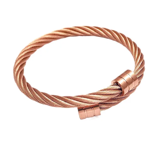 Cable Twist Open Cuff Bracelet | Steel, Black, Gold or Rose Gold | 304 Stainless Steel