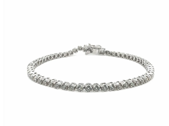 Moissanite Tennis Bracelet | 2.25MM | Rhodium-Plated Sterling Silver | Certificate Included
