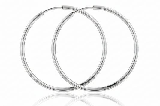 Endless Hoop Earrings | Sterling Silver | High Polish Finish