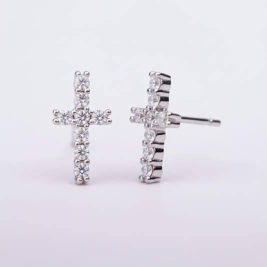 Dainty CZ Cross Piercing Stud | SOLD EACH | 316L Stainless Steel