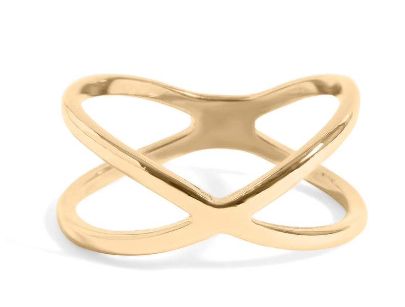 Criss Cross Ring | 18K Gold PVD or Steel | 316L Stainless Steel