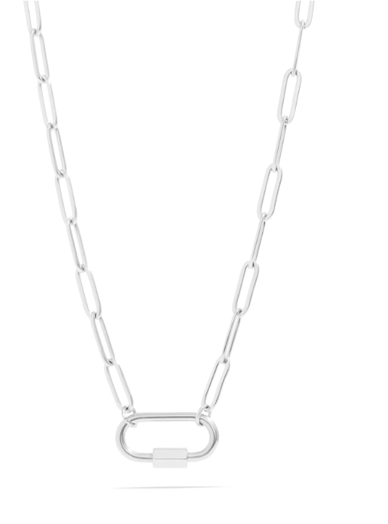 Paperclip Charm Necklace | 4MM | 18K Gold PVD or Steel | 316L Stainless Steel