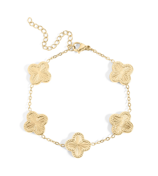 Clover Charm Bracelet | 13MM | 18K Gold PVD | 316L Stainless Steel