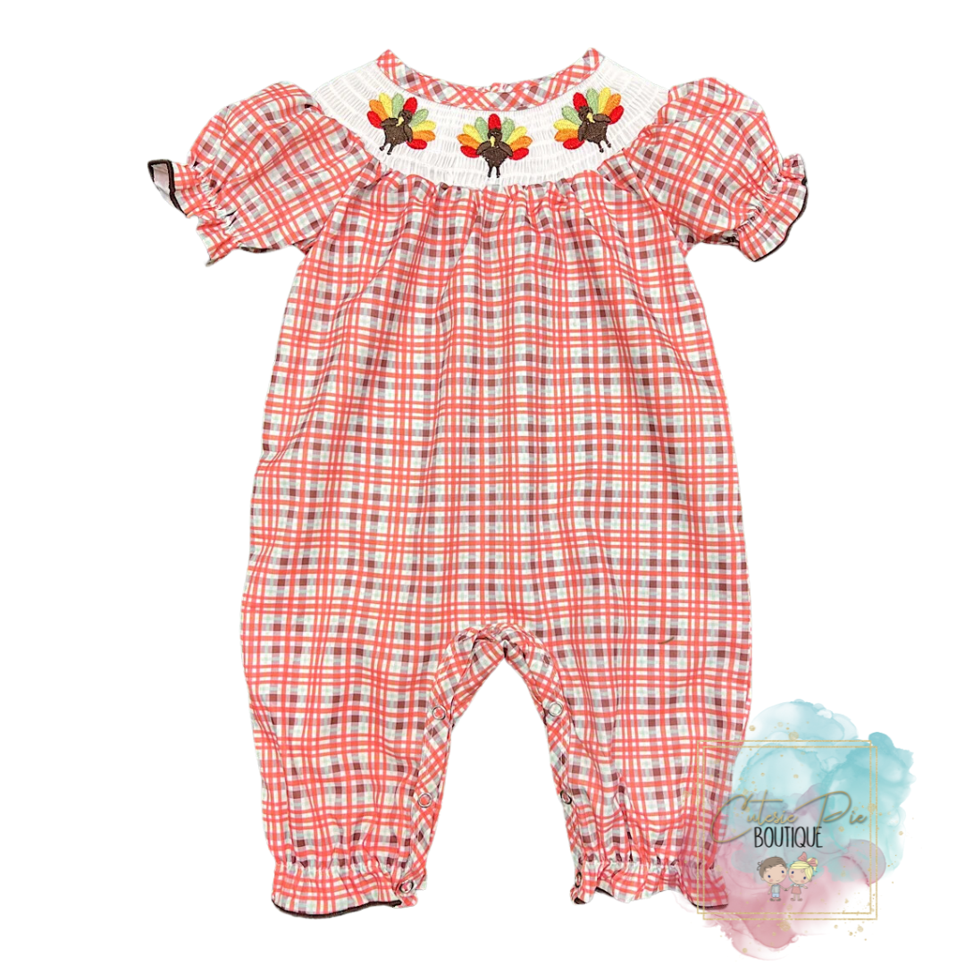 Baby Smocked Turkey Romper