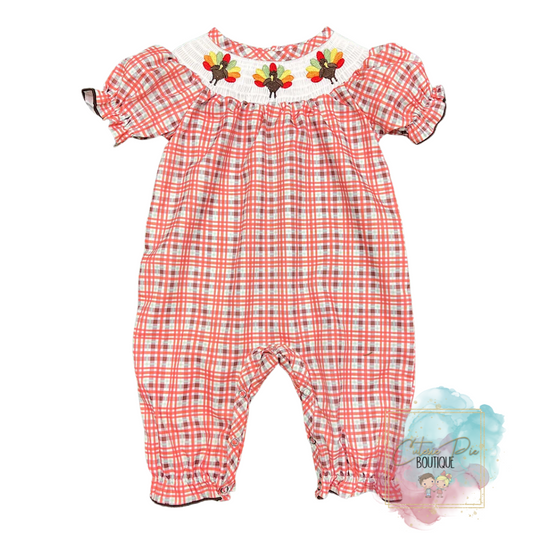 Baby Smocked Turkey Romper