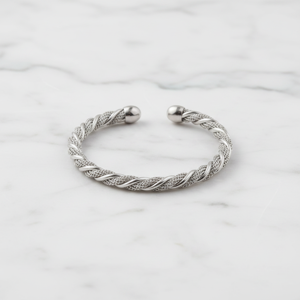 Twisted Cable Cuff Bracelet | 18K Gold PVD or Steel | 304 Stainless Steel