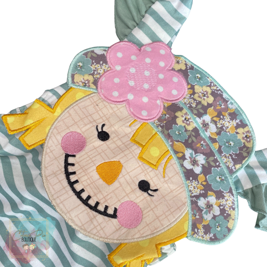 Scarecrow Applique Romper - Fall Outfit
