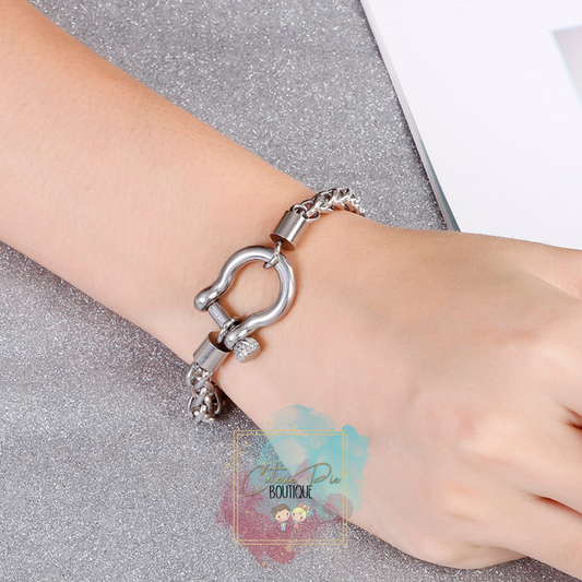 STAINLESS JEWELRY - Locking Bracelet - Titanium Steel Plated