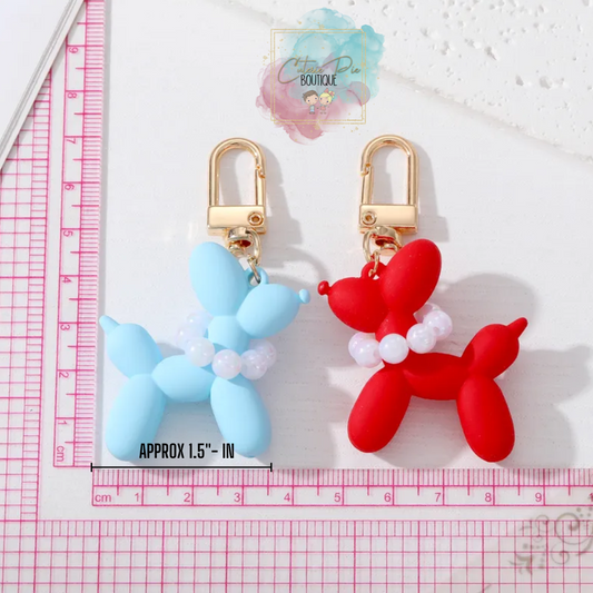 Bag Charm / Keychain - PEARL Balloon Puppy / Dog / Animal