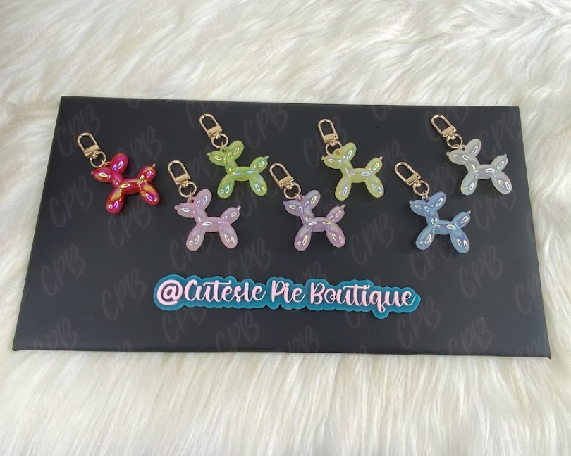 Iridescent Balloon Dog | Bag Charm & Keychain Accessory