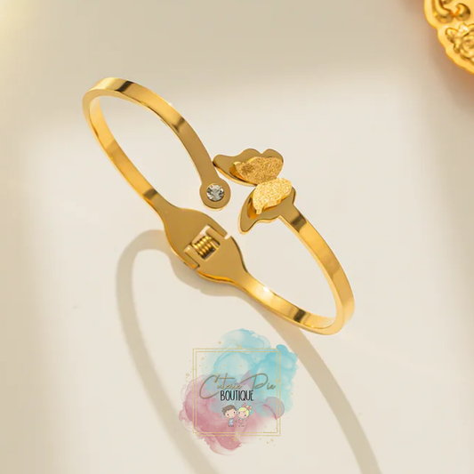 STAINLESS JEWELRY - Butterfly Bracelet in GOLD - Titanium Steel Plated