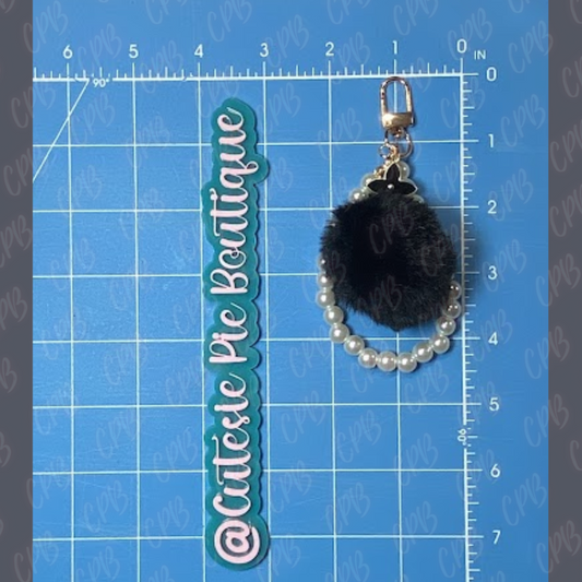 Bag Charm / Keychain - Pom Pom & Pearls