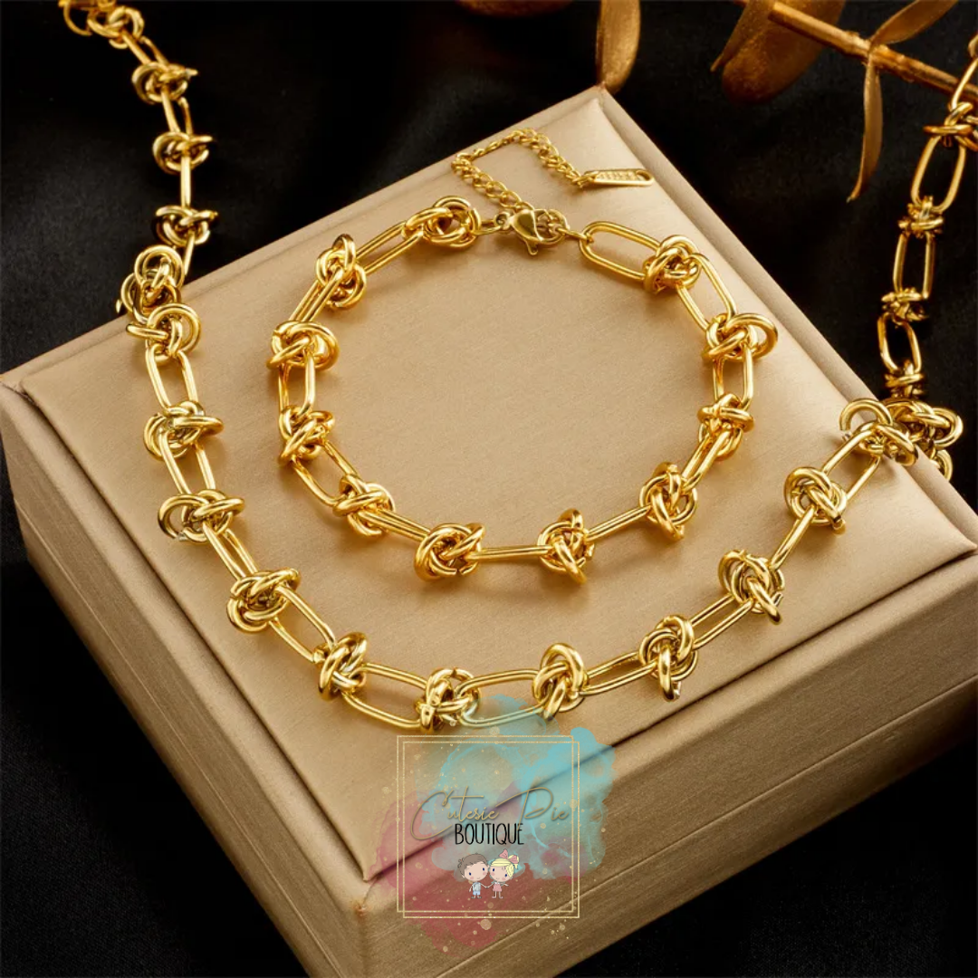 STAINLESS JEWELRY - Barbed Link Necklace, Bracelet or SET