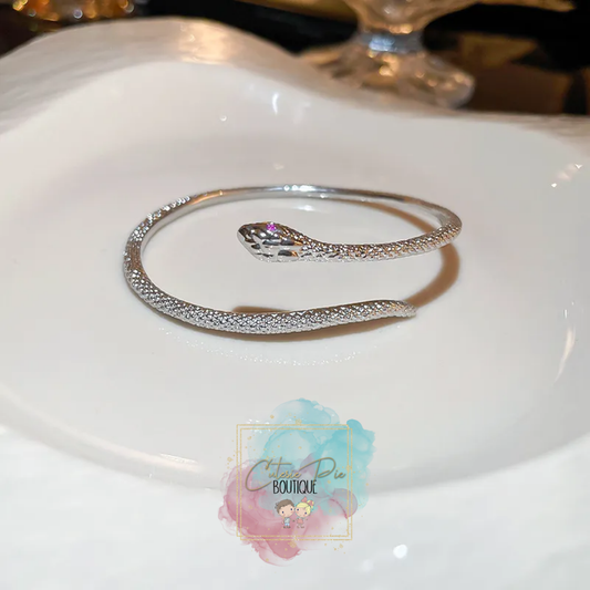 STAINLESS JEWELRY - Snake Bracelet - Titanium Steel w/ Zircon