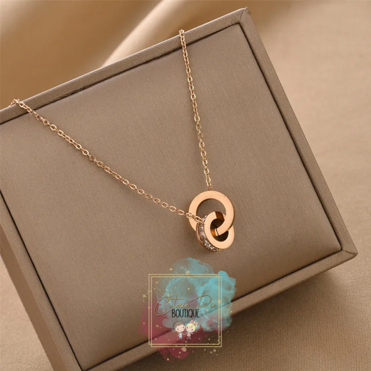 STAINLESS JEWELRY - Round Roman Numeral w/ stones ROSE GOLD