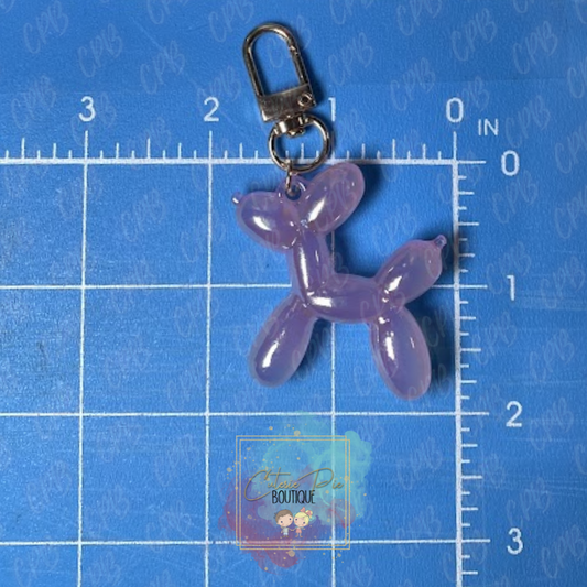 Bag Charm / Keychain - IRIDESCENT Balloon Dog / Puppy