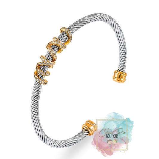 STAINLESS JEWELRY - Twist Bling Cuff / Bracelet
