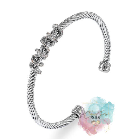 STAINLESS JEWELRY - Twist Bling Cuff / Bracelet