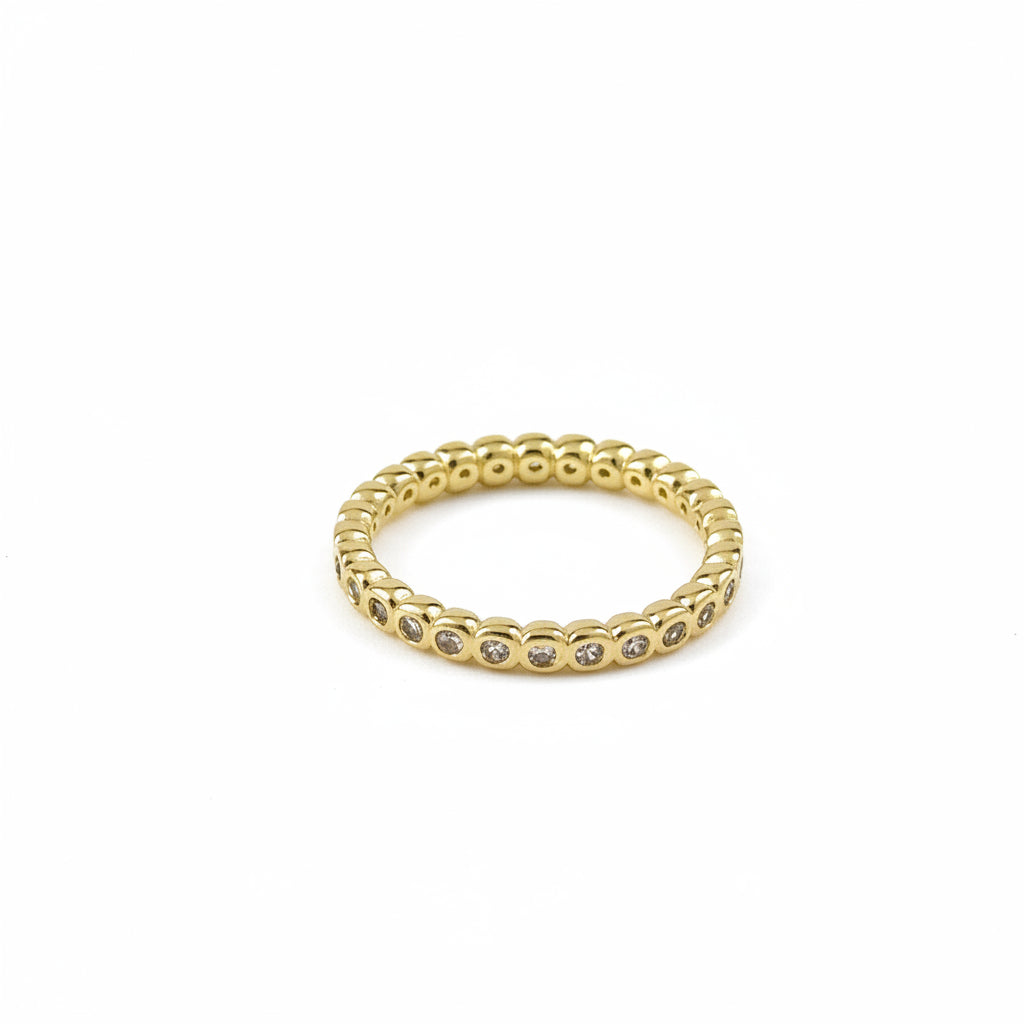 CZ Round Bezel Eternity Band | 2.5MM | 18K Gold Filled