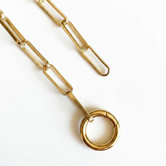 GOLD FILLED - CHARM NECKLACE - PAPERCLIP 4.5MM