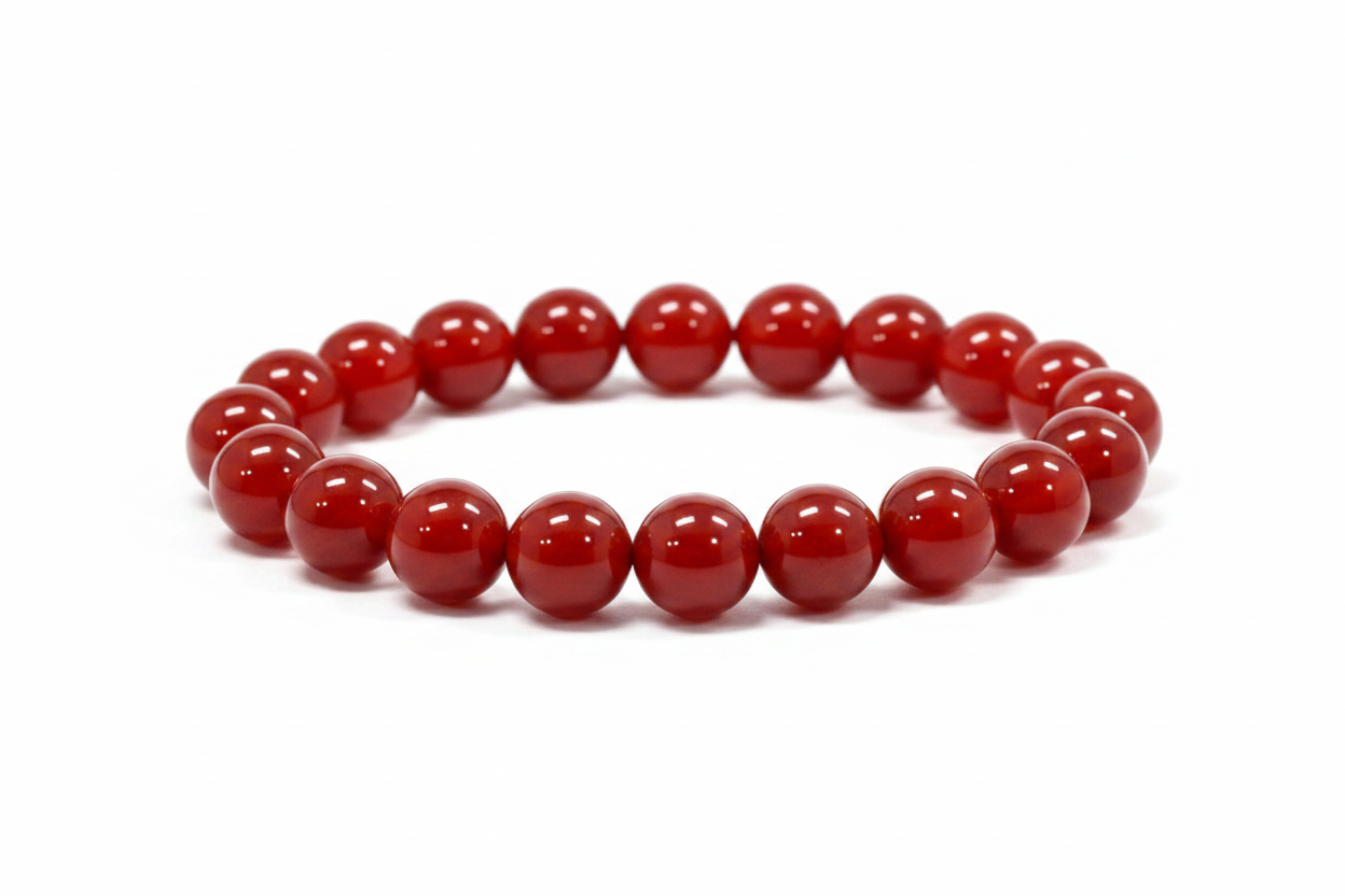 10mm Carnelian | Natural Crystal Stretch Bracelet