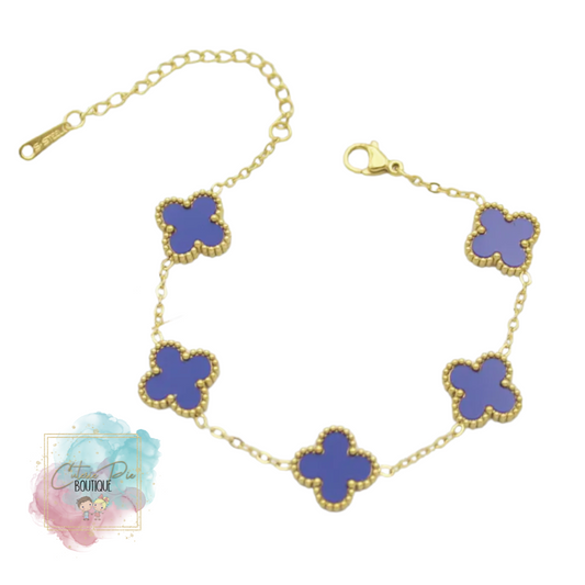 STAINLESS JEWELRY - Clover Bracelet in Indigo