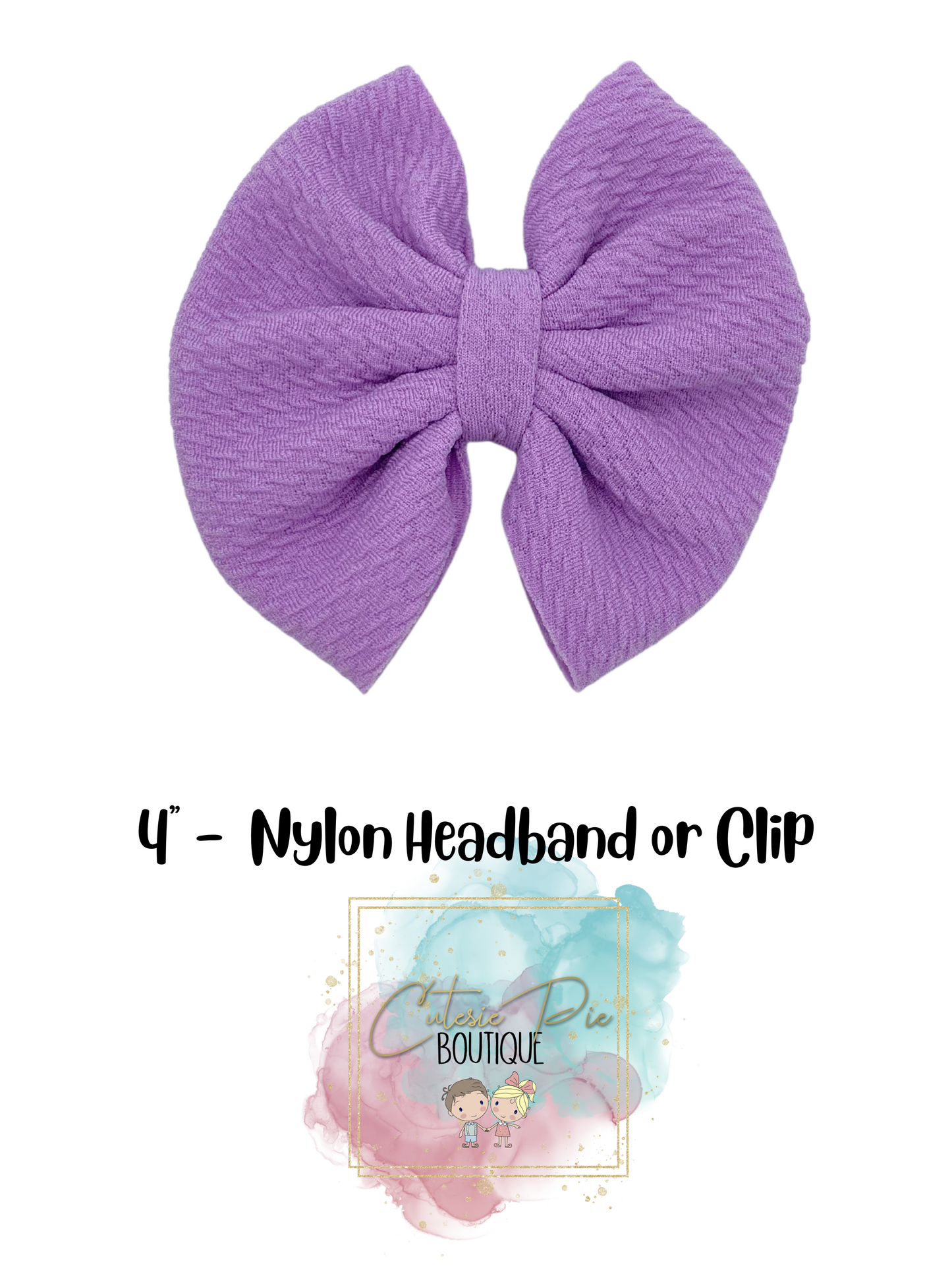 4" Cutesie Fabric Hair Bow - SOLID COLORS