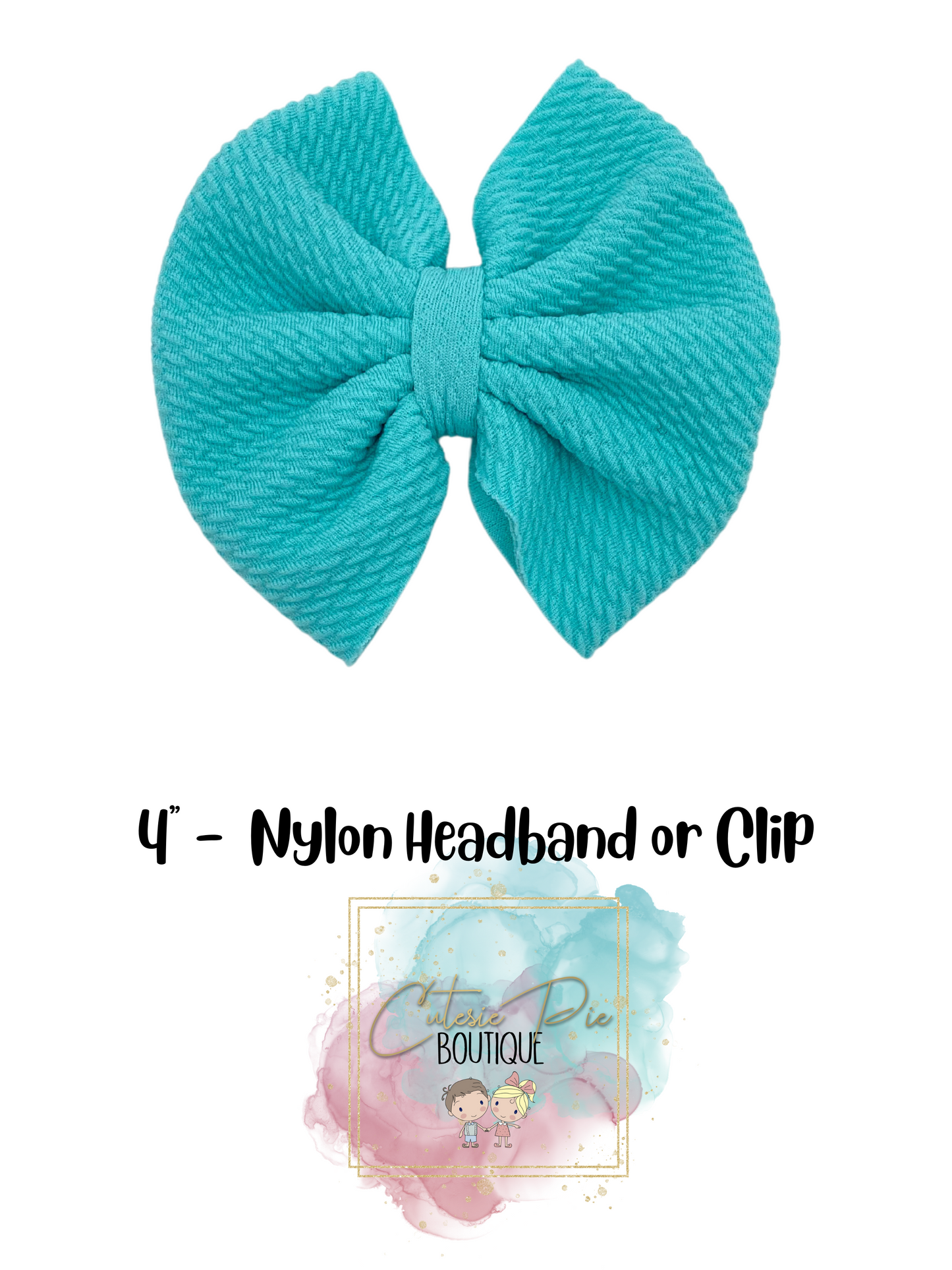4" Cutesie Fabric Hair Bow - SOLID COLORS