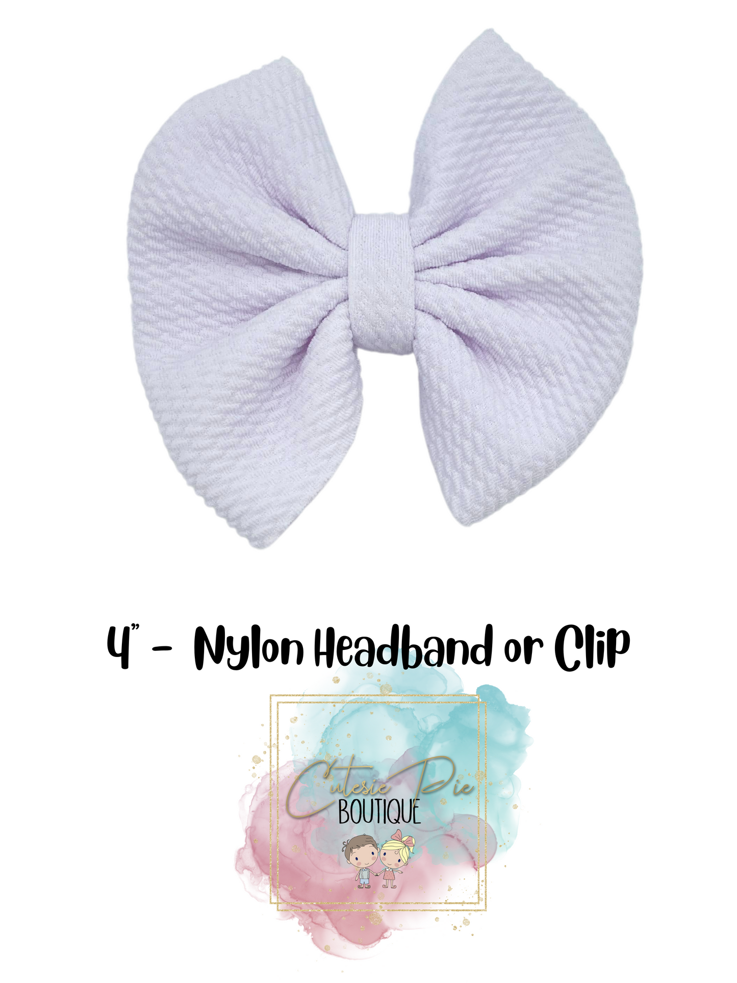 4" Cutesie Fabric Hair Bow - SOLID COLORS