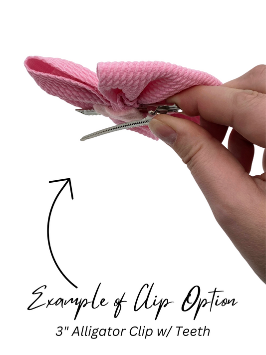 4" Cutesie Fabric Hair Bow - SOLID COLORS