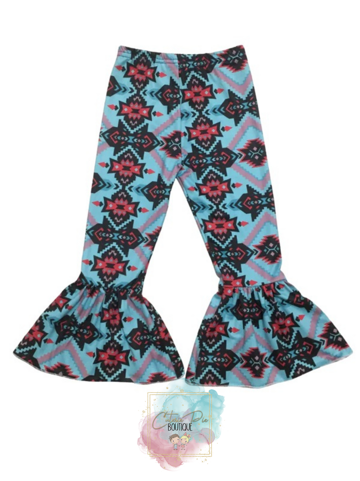 Aztec Print Bell Bottom Pants | Girls Flare Pants