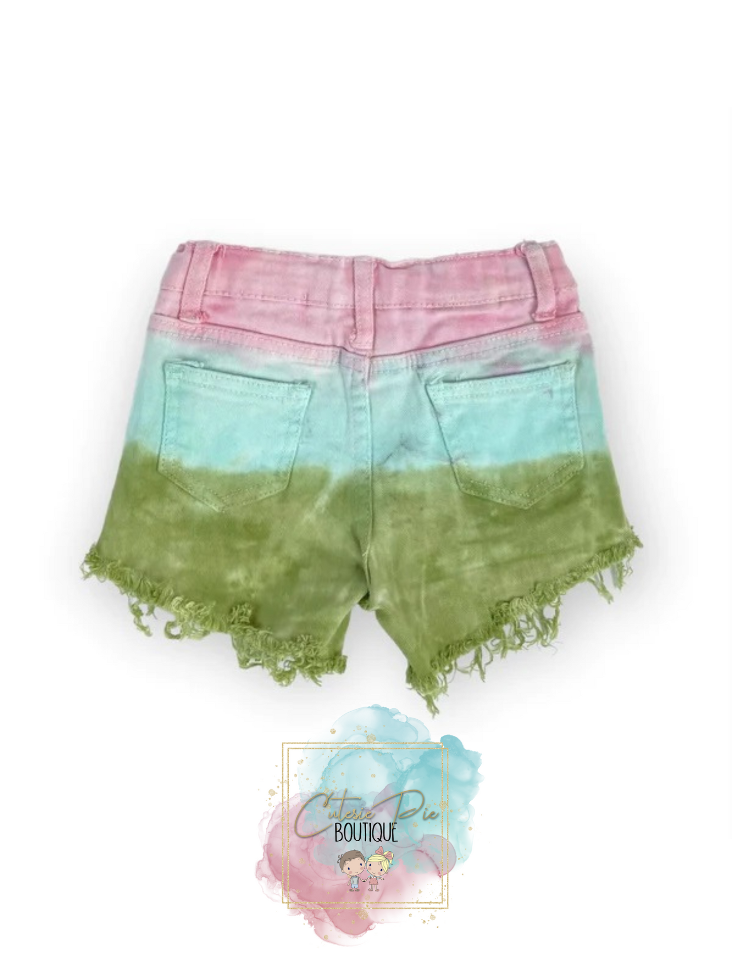 Baby Girls Tie Dye Distressed Denim Short