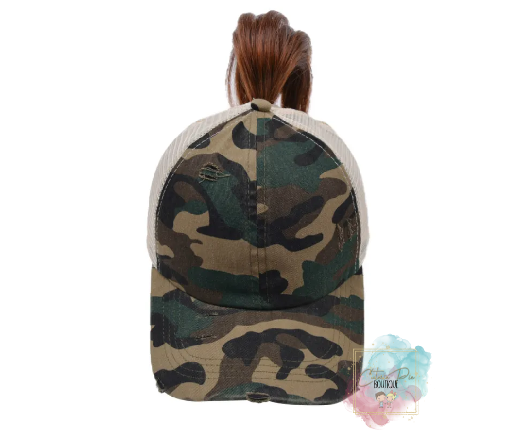 Adult Baseball Cap / Up-do Hat / Ponytail Cap