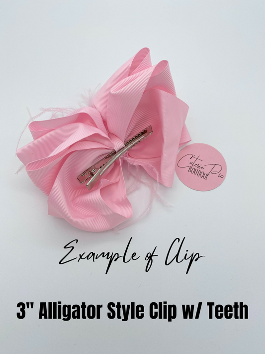 7.5" XL Dbl layer Feather Hair bow