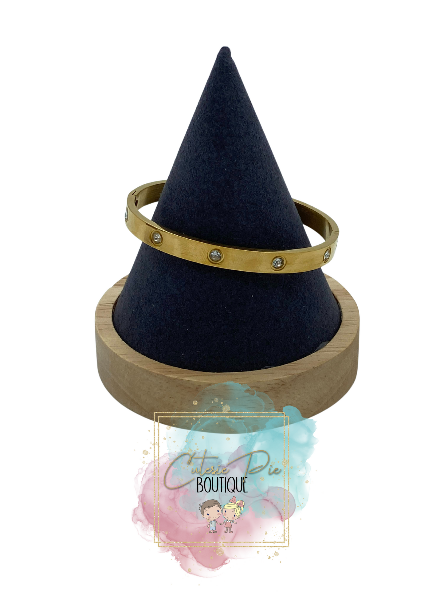 STAINLESS JEWELRY - 10 Stone Bling Bangle / Bracelet