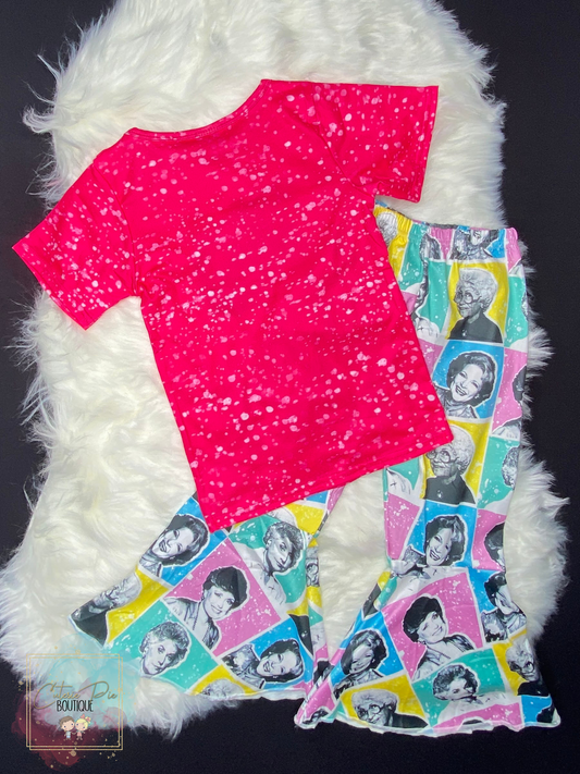 Girls STAY GOLDEN 2PC SET - Tee & Bell Bottoms