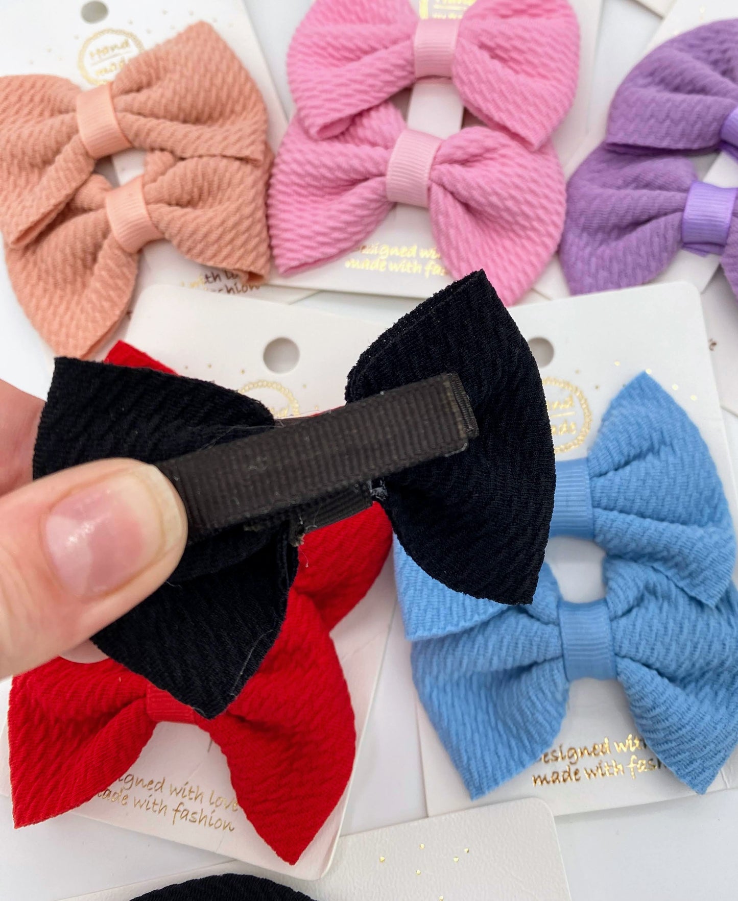2" Fabric Hair Bows - Piggy Bows - 2 Pack