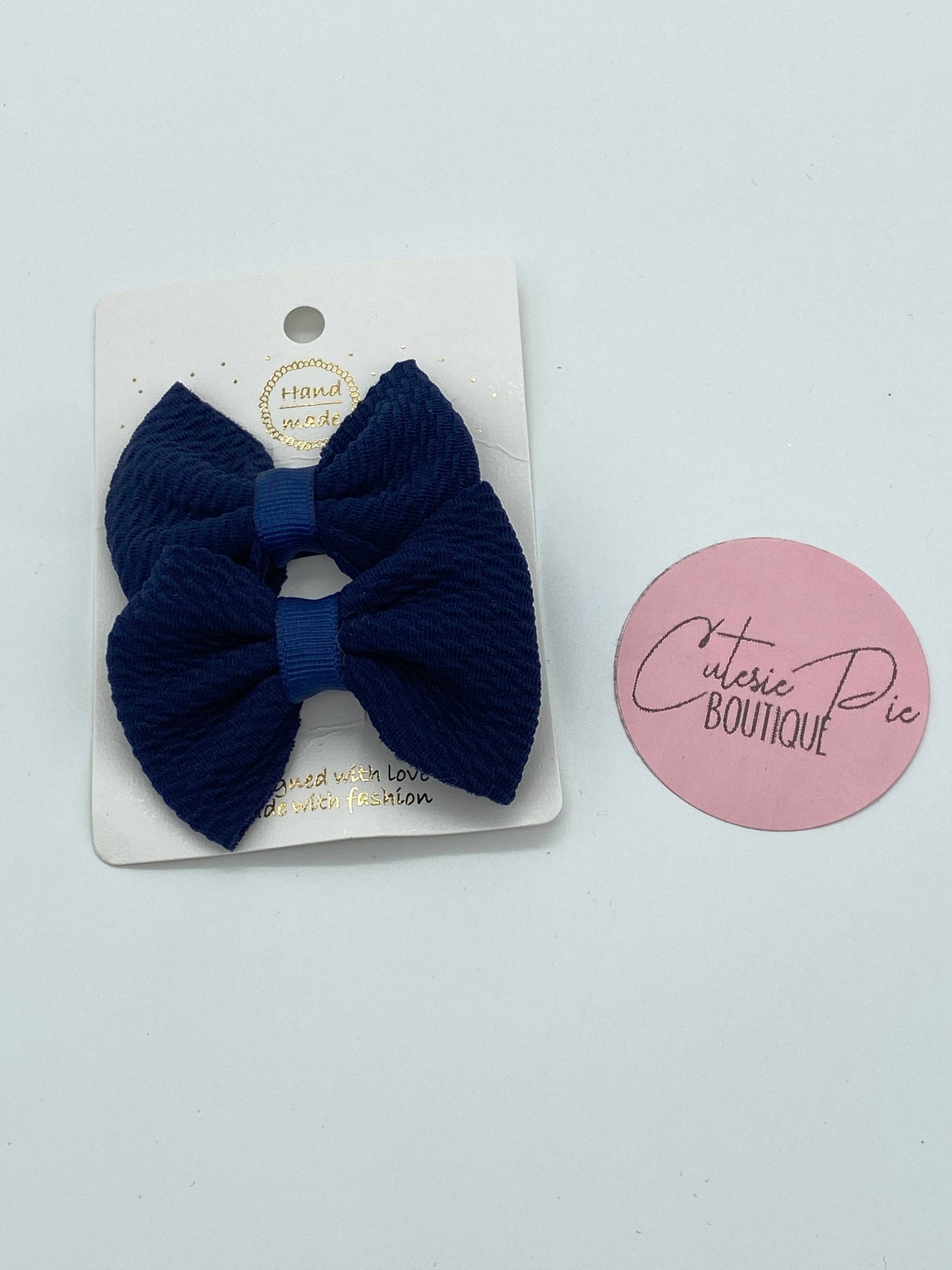 2" Fabric Hair Bows - Piggy Bows - 2 Pack