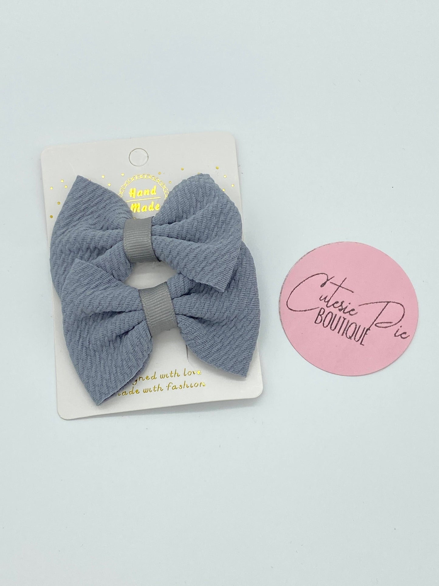 2" Fabric Hair Bows - Piggy Bows - 2 Pack