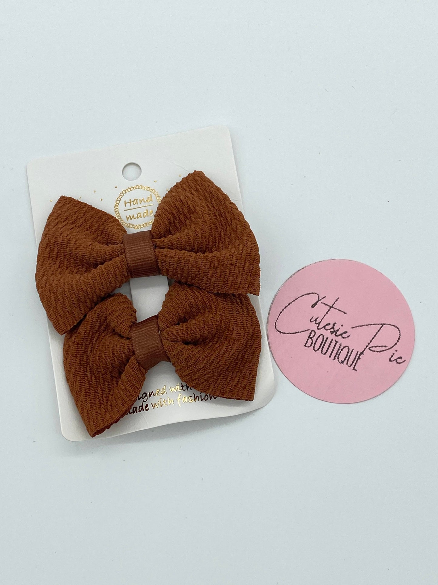 2" Fabric Hair Bows - Piggy Bows - 2 Pack