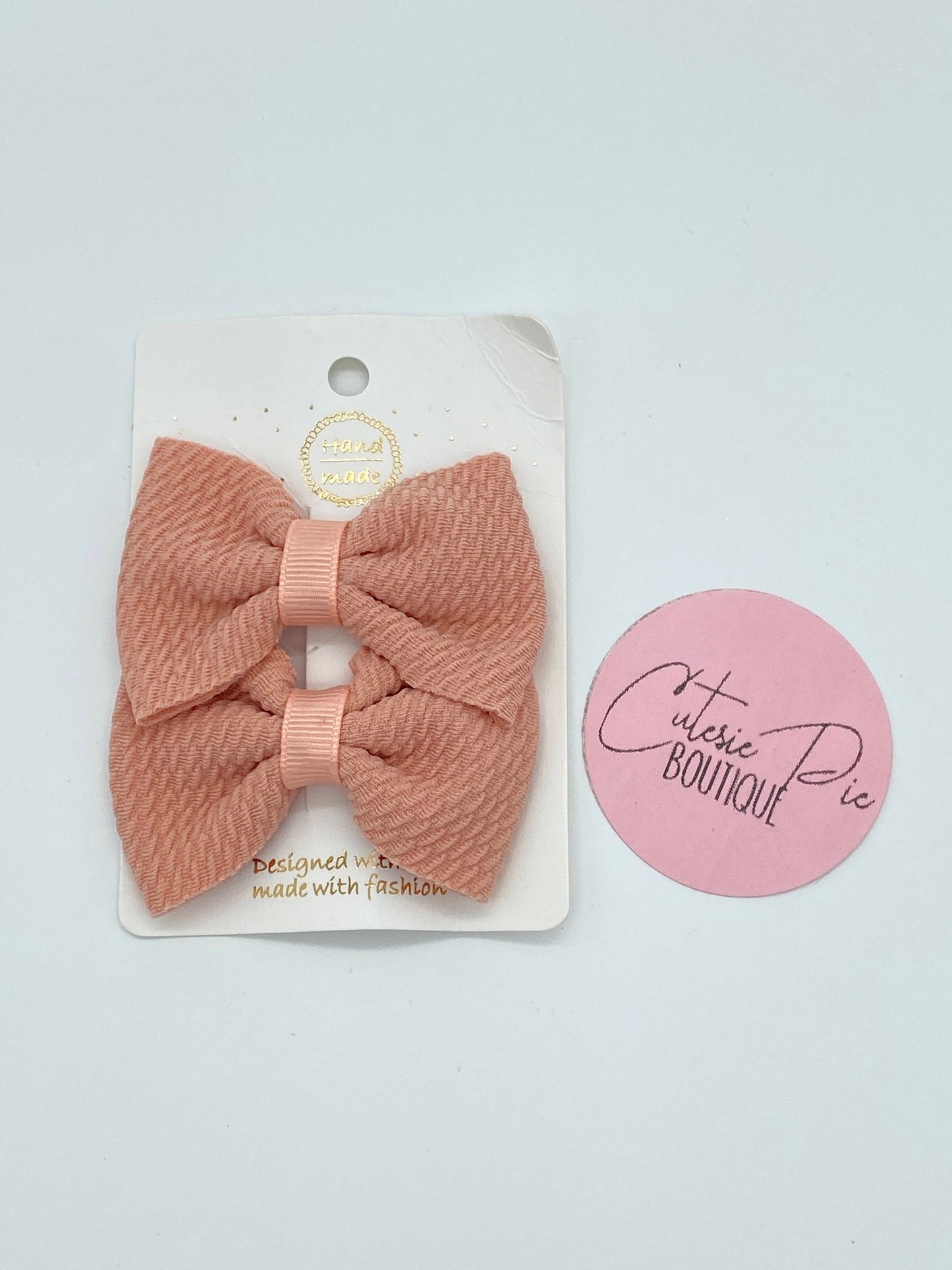 2" Fabric Hair Bows - Piggy Bows - 2 Pack
