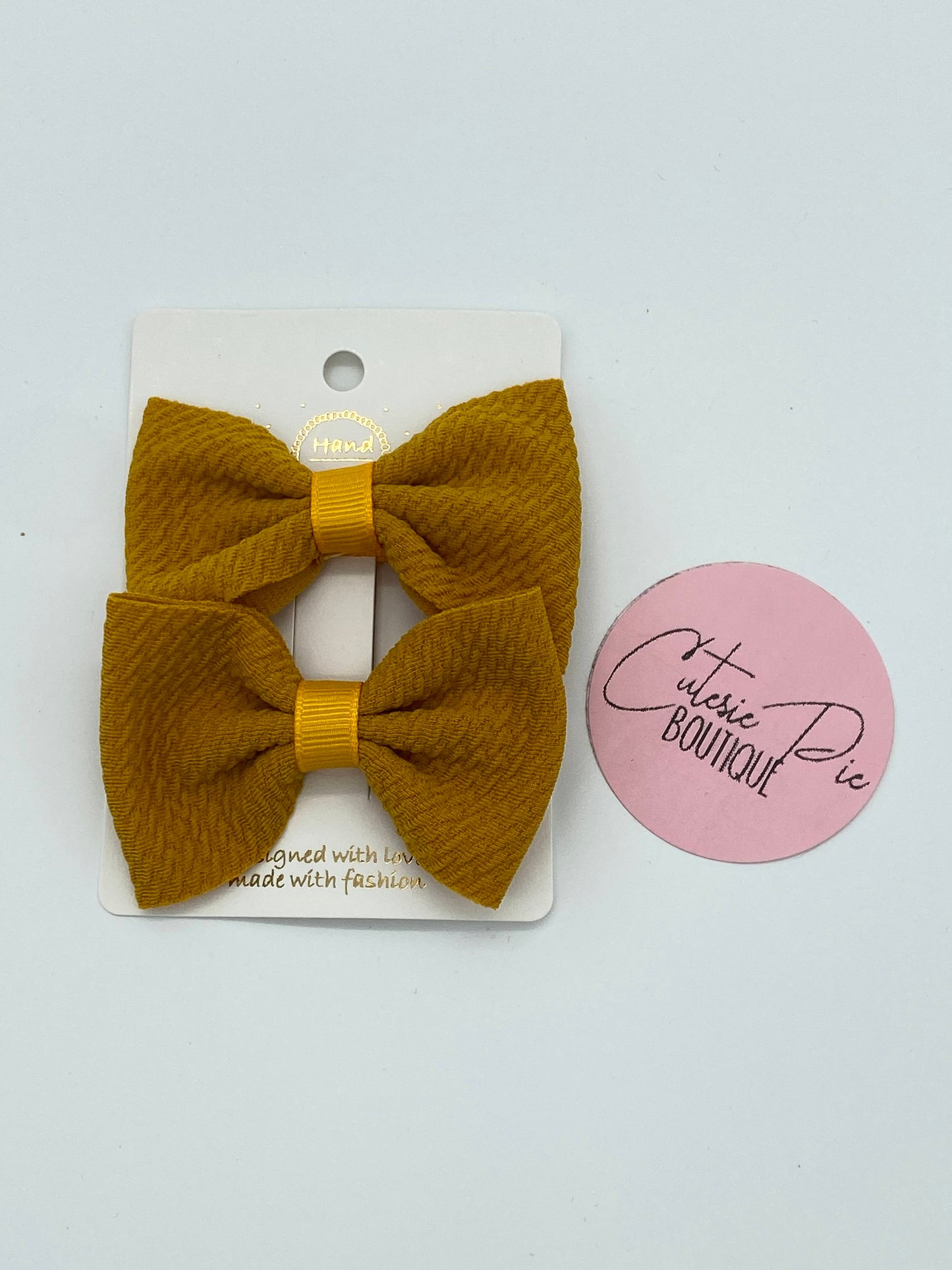 2" Fabric Hair Bows - Piggy Bows - 2 Pack