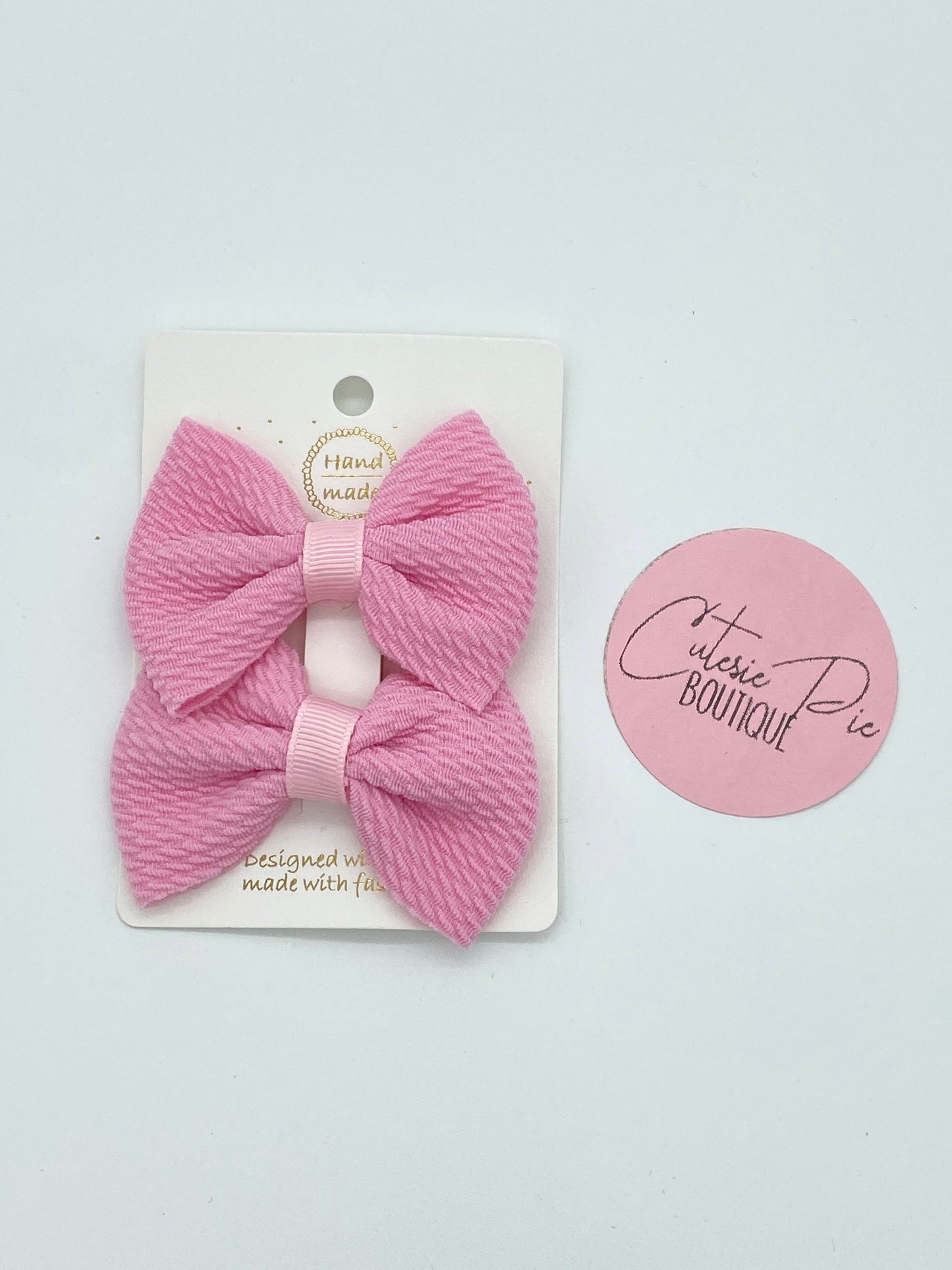 2" Fabric Hair Bows - Piggy Bows - 2 Pack