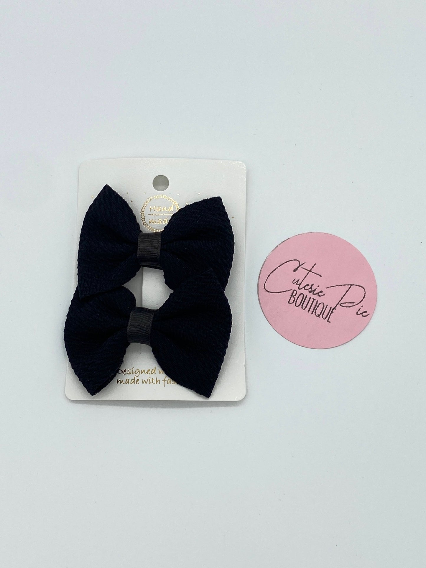 2" Fabric Hair Bows - Piggy Bows - 2 Pack