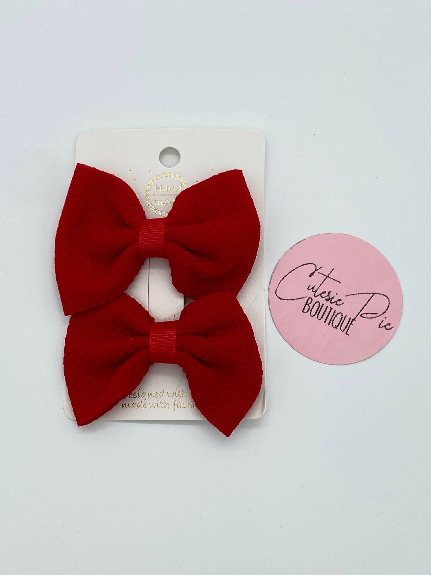 2" Fabric Hair Bows - Piggy Bows - 2 Pack