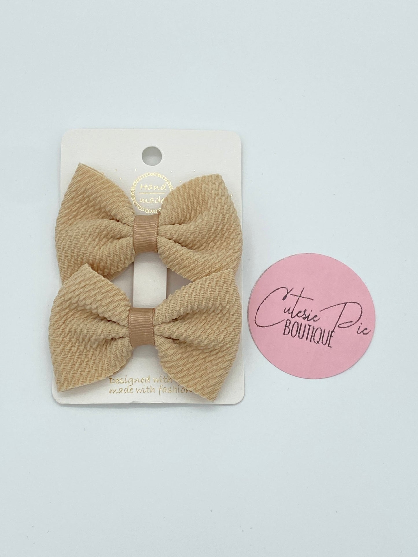 2" Fabric Hair Bows - Piggy Bows - 2 Pack