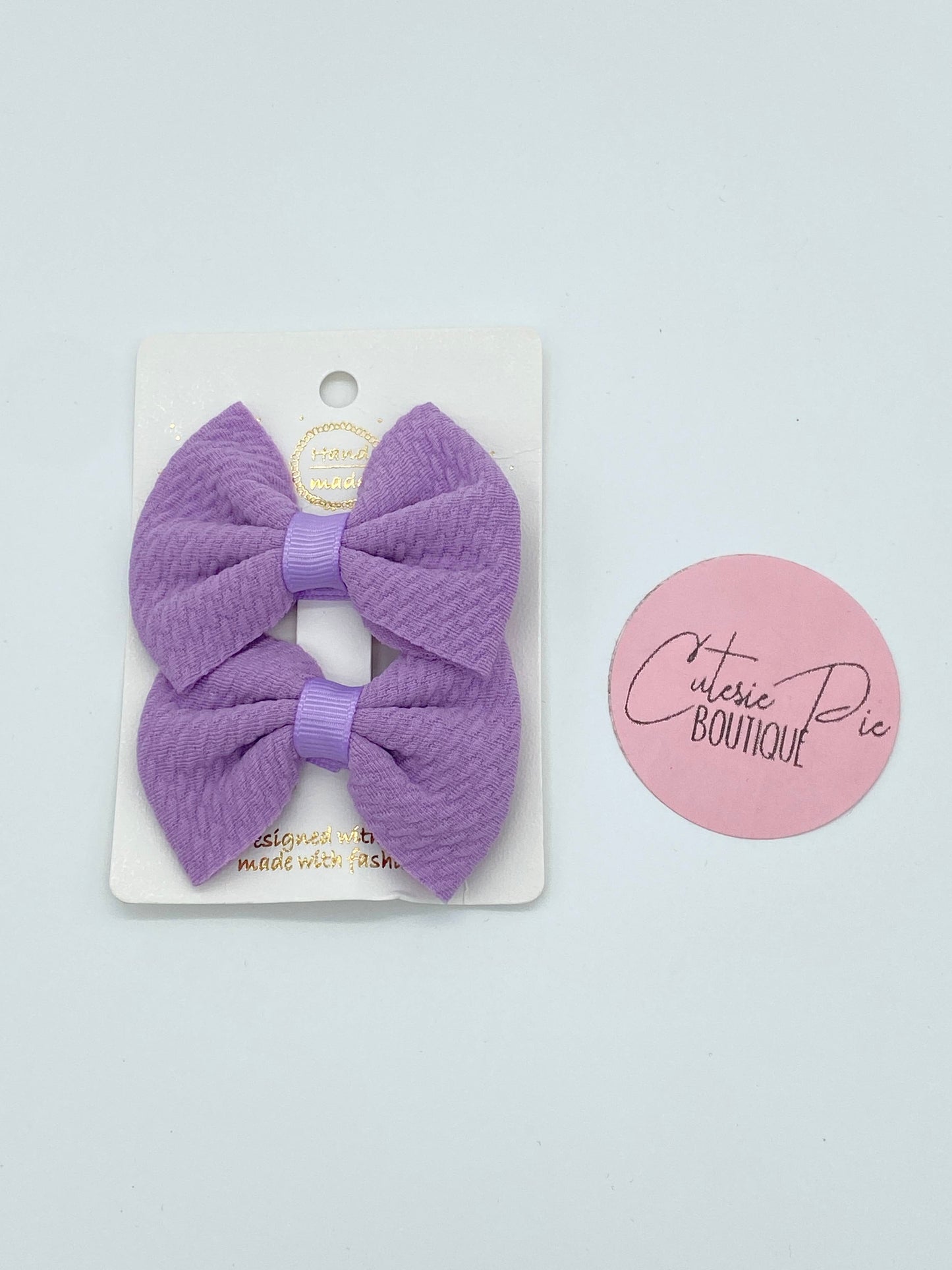 2" Fabric Hair Bows - Piggy Bows - 2 Pack