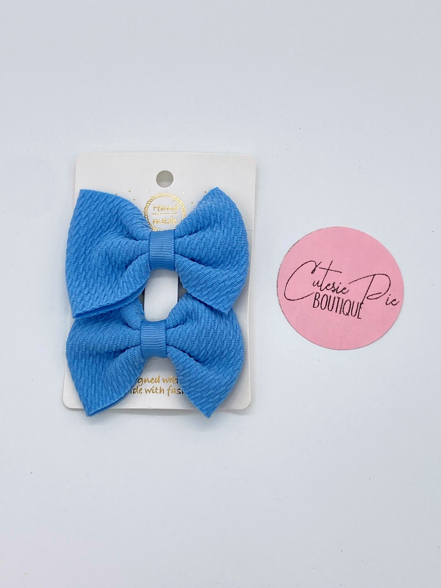 2" Fabric Hair Bows - Piggy Bows - 2 Pack