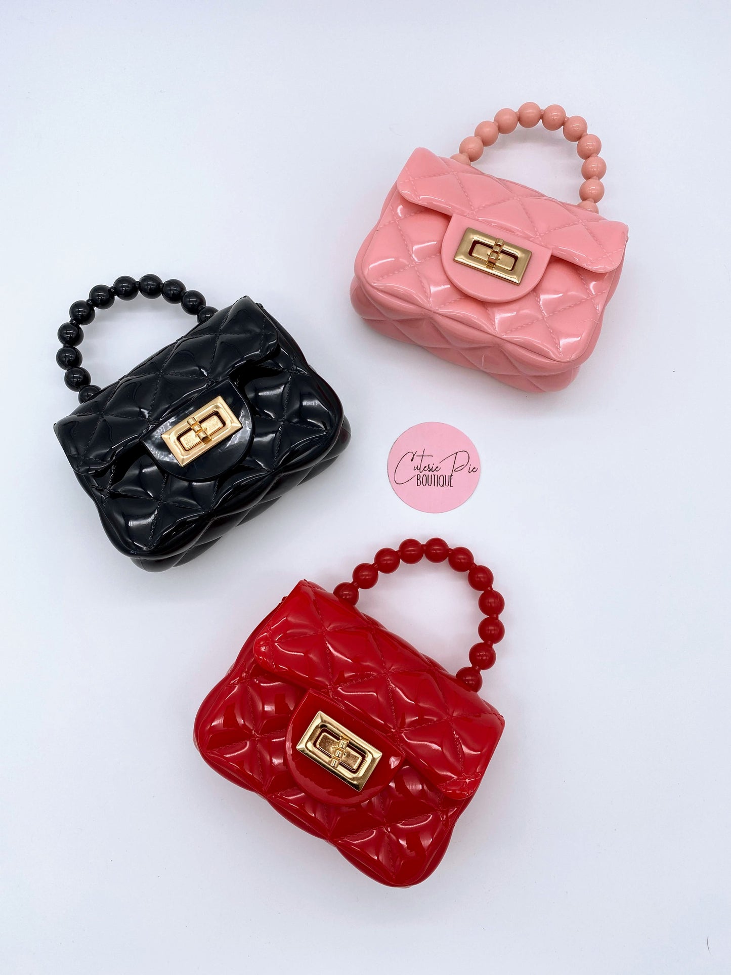 Mini Purse - Argyle w/ Pearl Handle